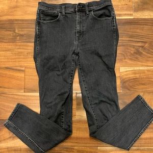 Madewell high riser skinny jeans black wash gray